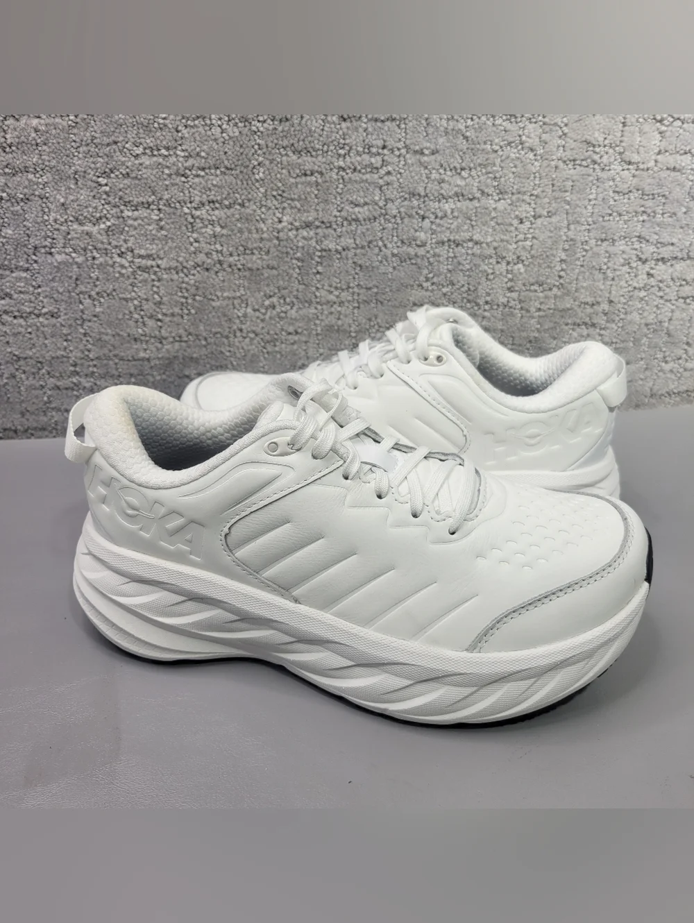 Hoka One One Bondi SR Women's US 6 White Leather Running Sneakers